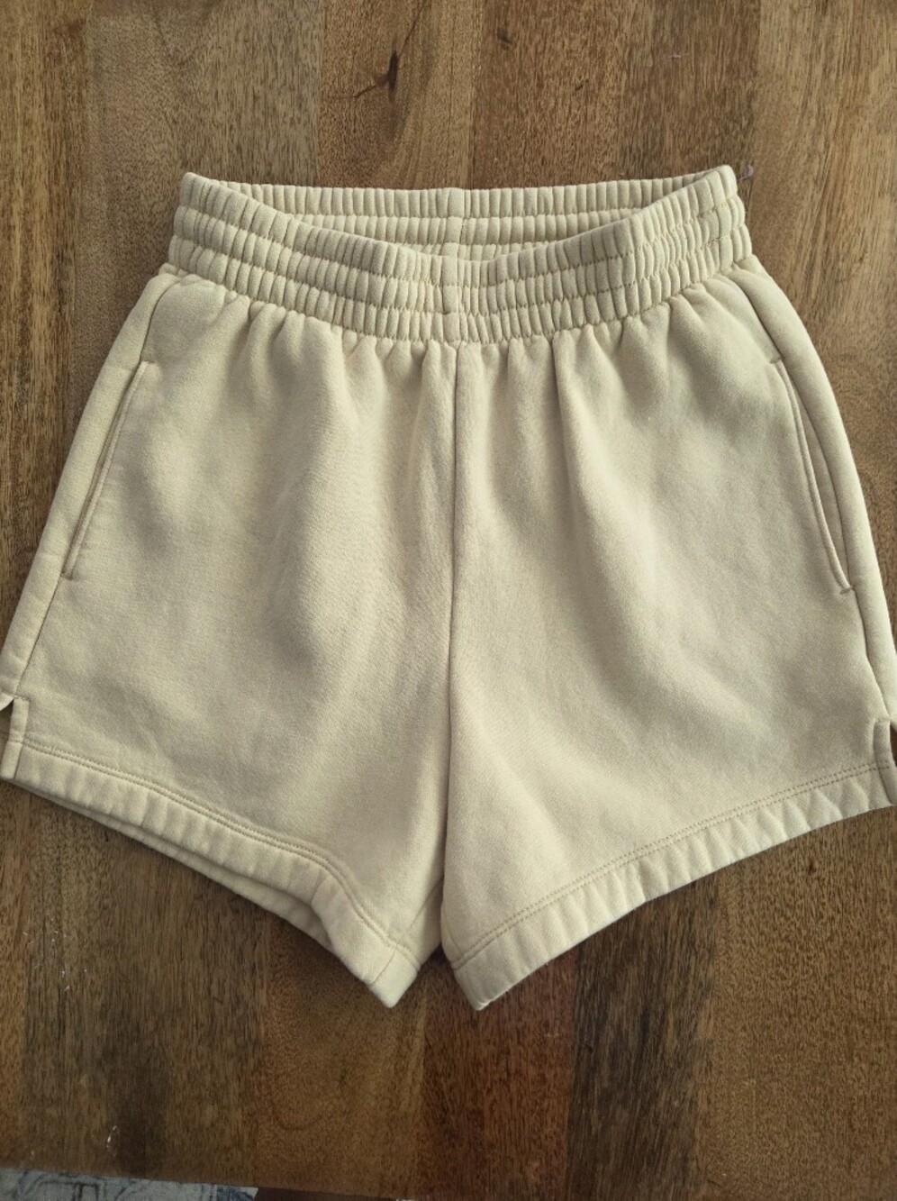 Abercrombie & Fitch Cream/ Light Yellow Elastic-Waist Pull-On Shorts